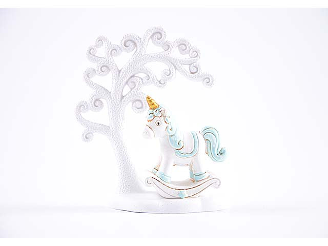 Unicorno c/albero rosa 10cm 8398