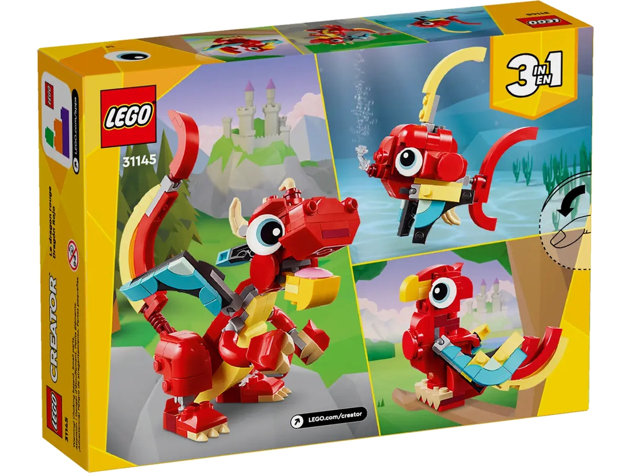 Lego creator drago rosso