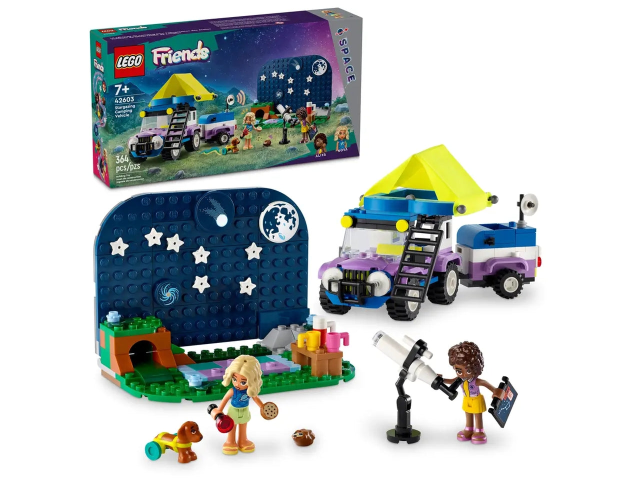 Lego friends camping-van sotto le stelle