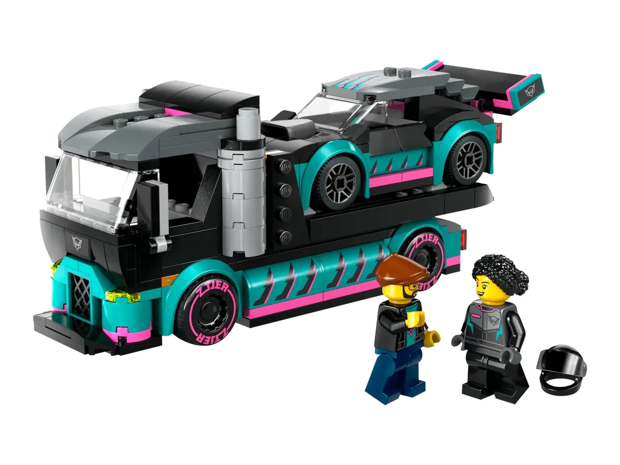 Lego city great vehicles auto da corsa e trasportatore