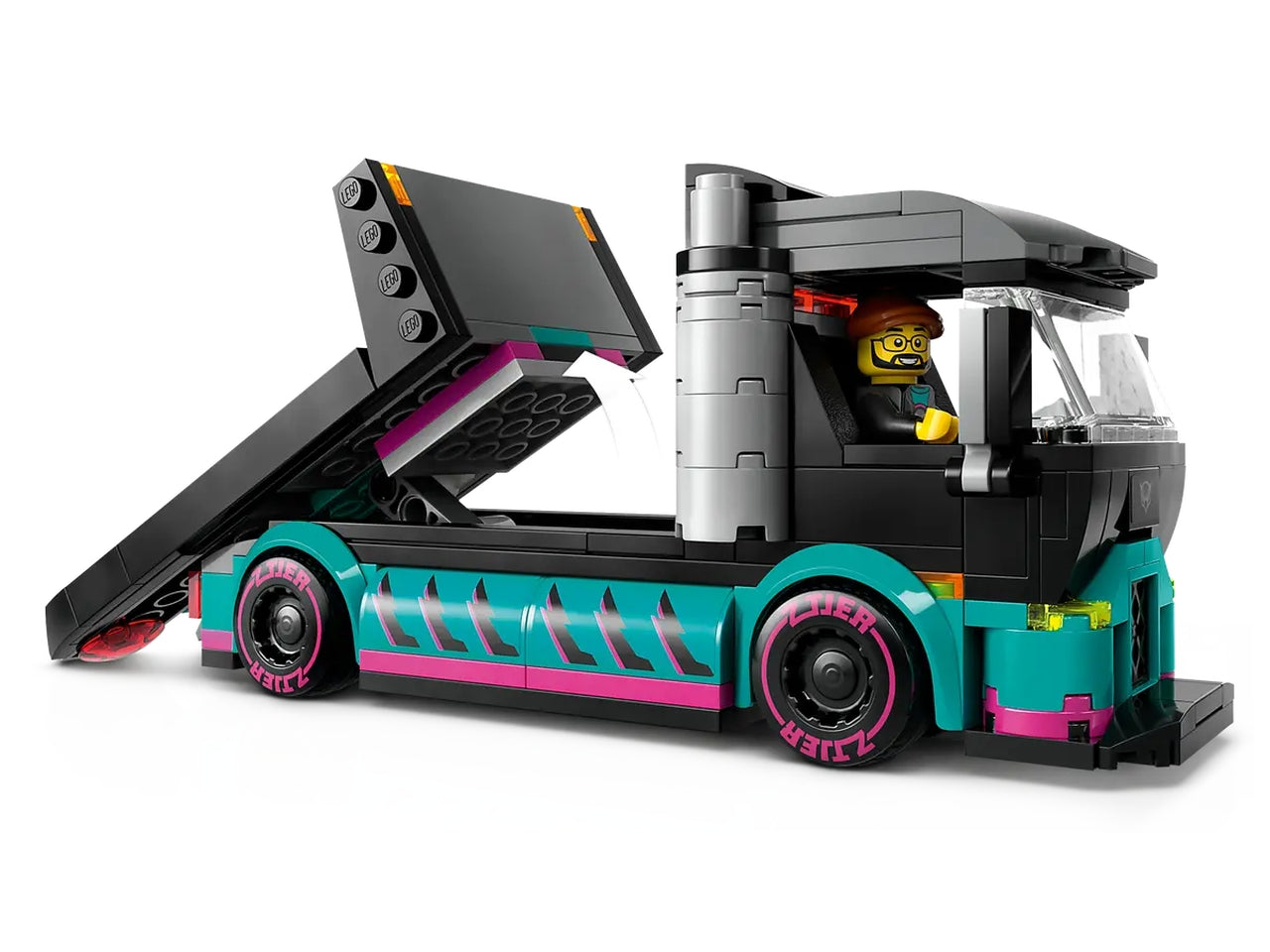 Lego city great vehicles auto da corsa e trasportatore