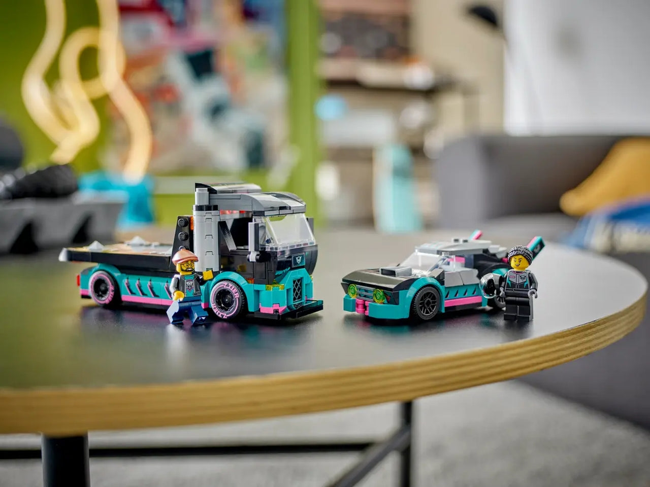 Lego city great vehicles auto da corsa e trasportatore