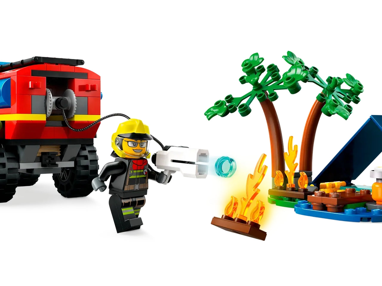 Lego city fire fuoristrada antincendio e gommone di salvataggio