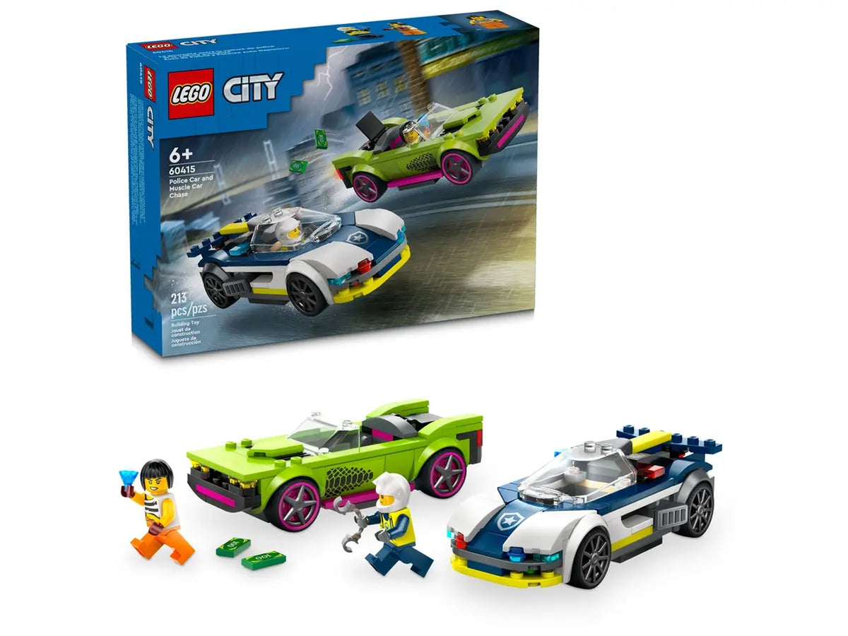Lego city police inseguimento della macchina da corsa