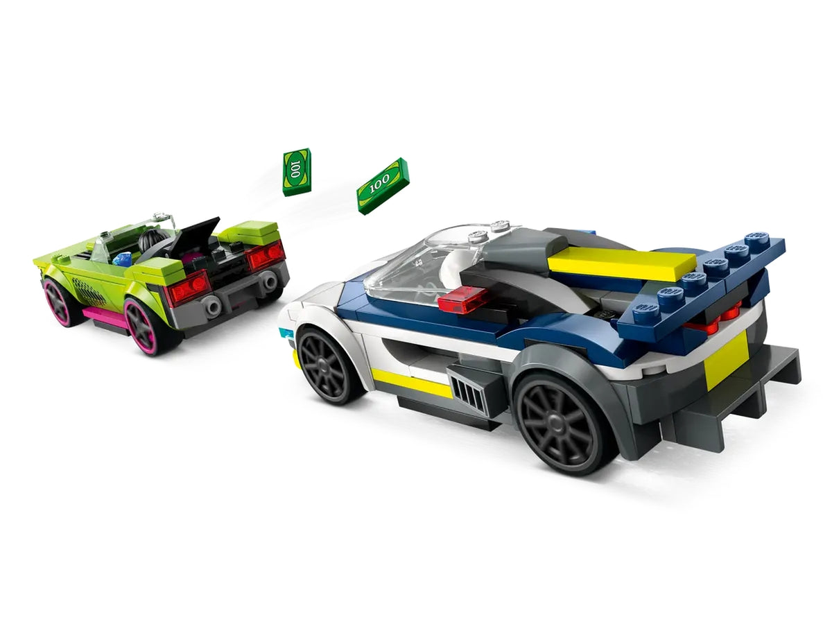 Lego city police inseguimento della macchina da corsa