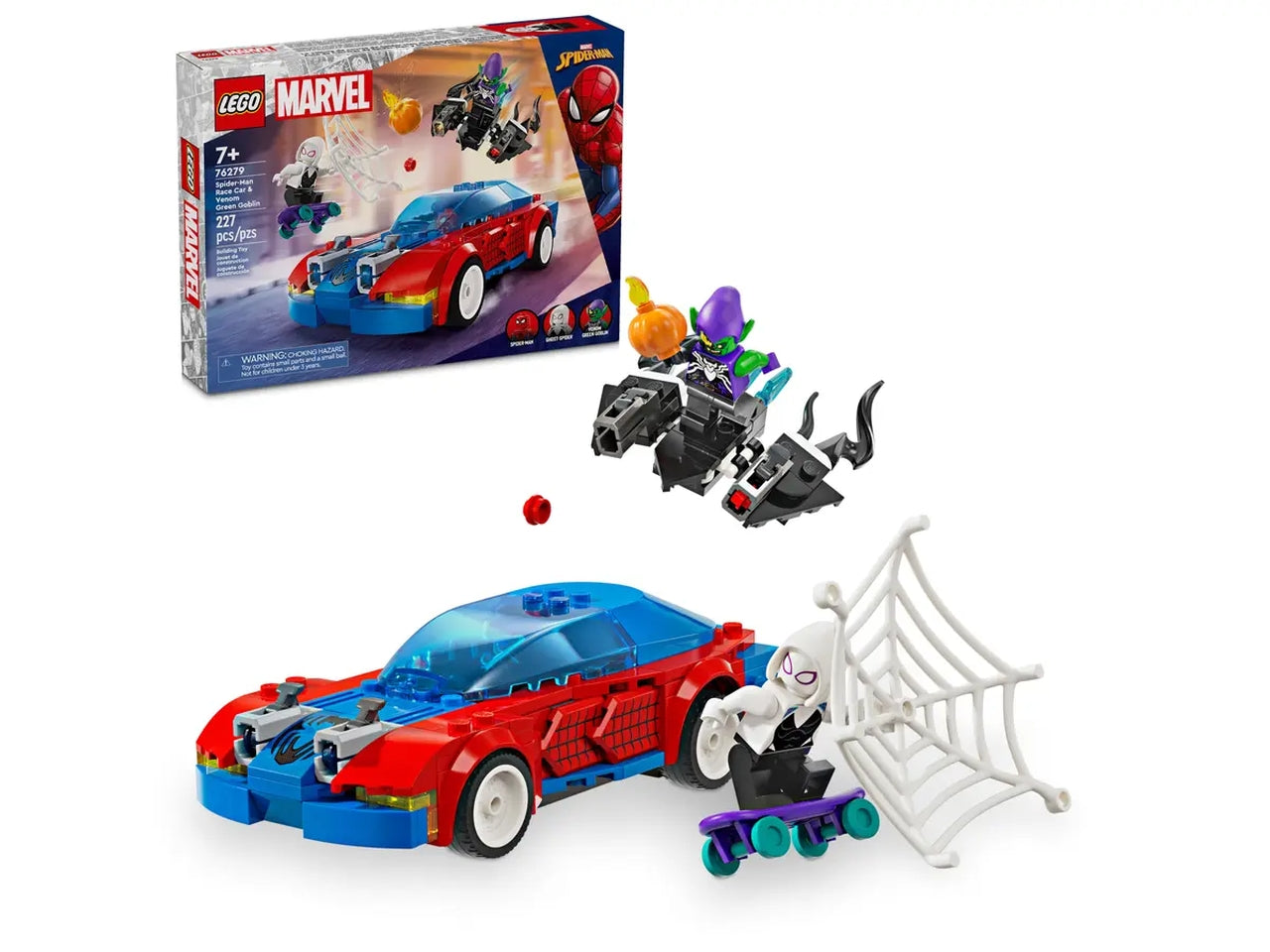 Lego super heroes marvel auto da corsa di spider-man e venom goblin