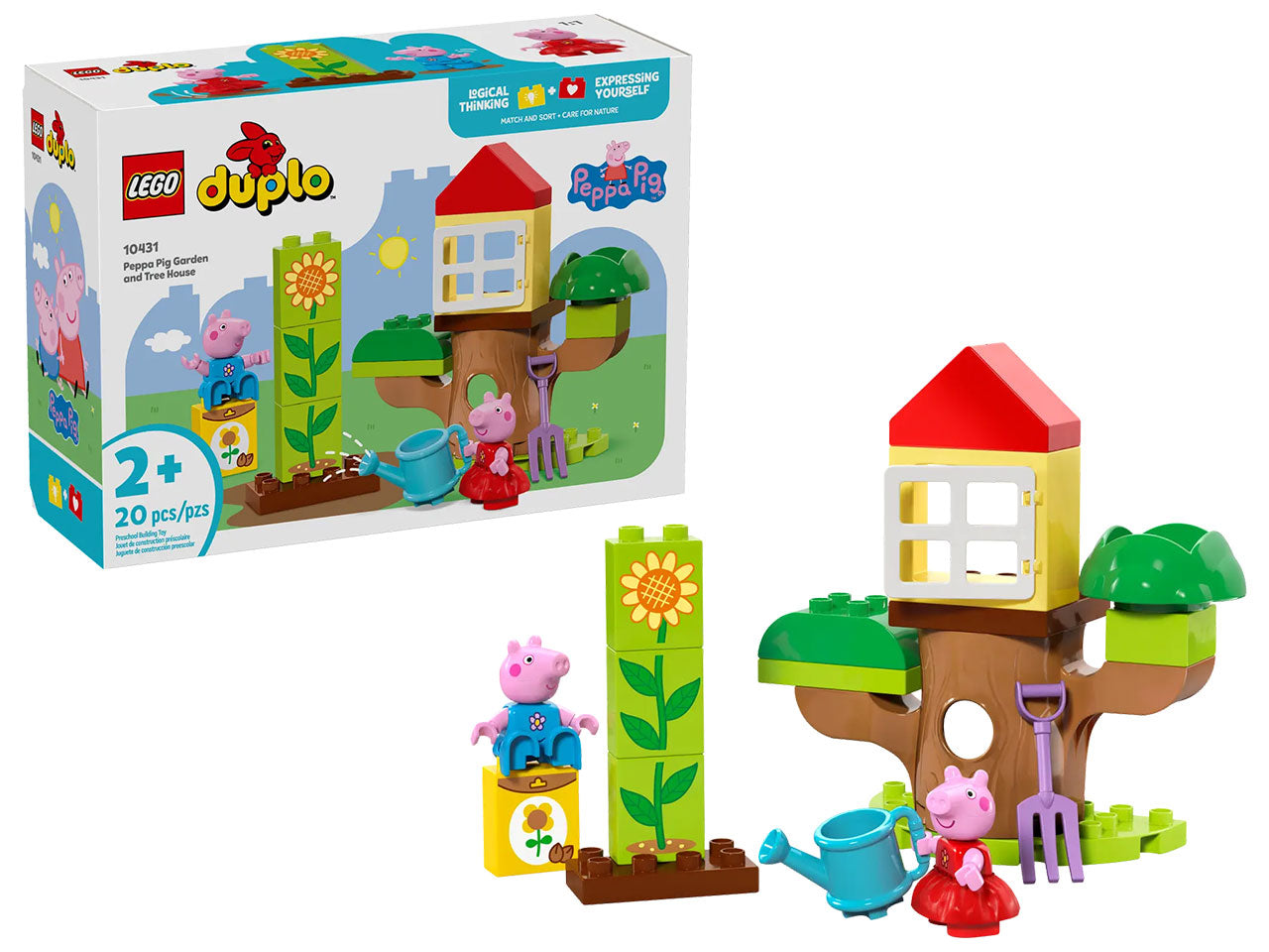 Lego Duplo Peppa Pig il giardino e la casa sull' albero, set costruzioni in scatola da 20 pezzi per bambini di 2+ anni 10431