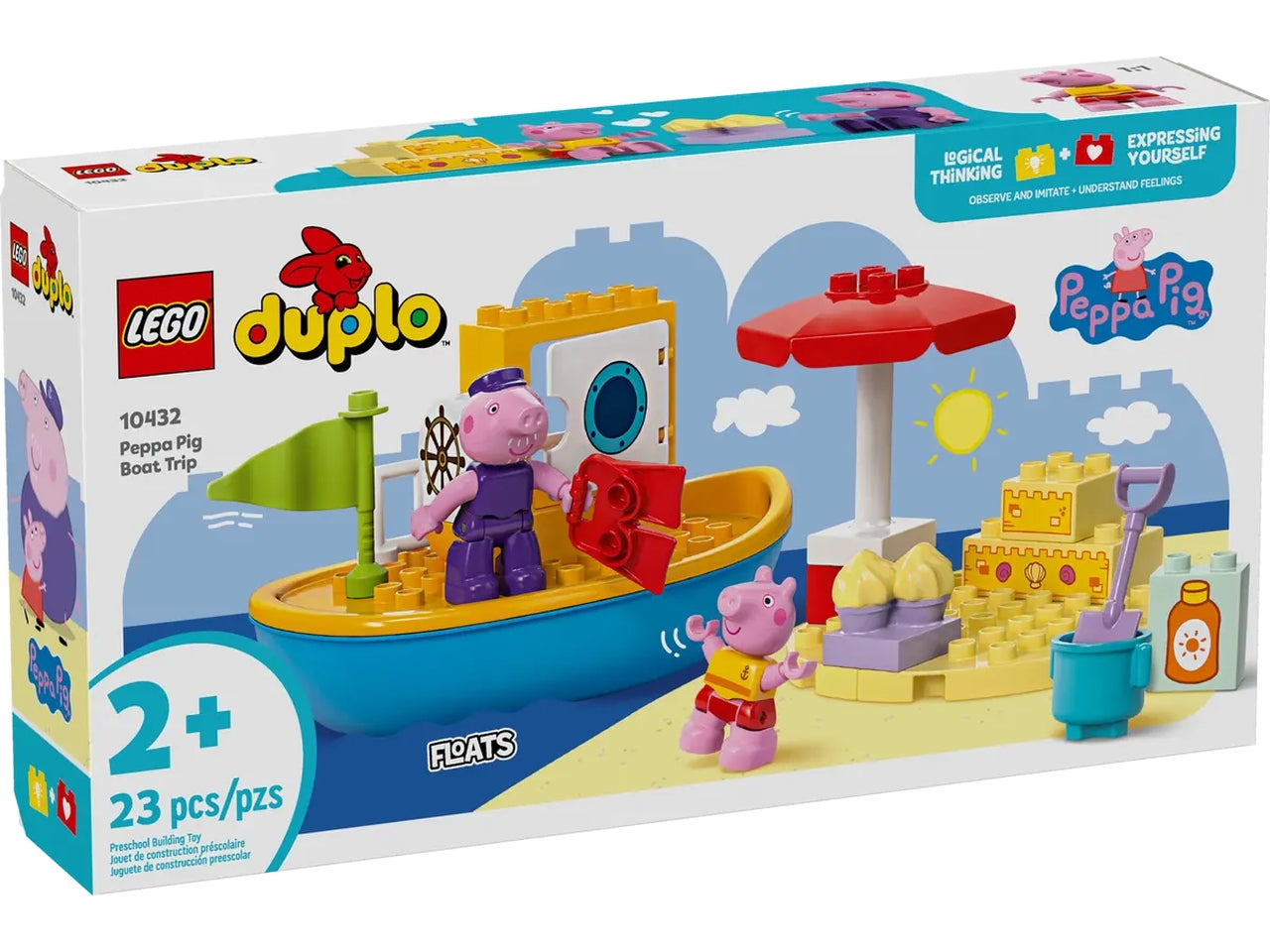Lego Duplo Peppa Pig viaggio in barca, set costruzioni in scatola da 23 pezzi per bambini di 2+ anni 10432