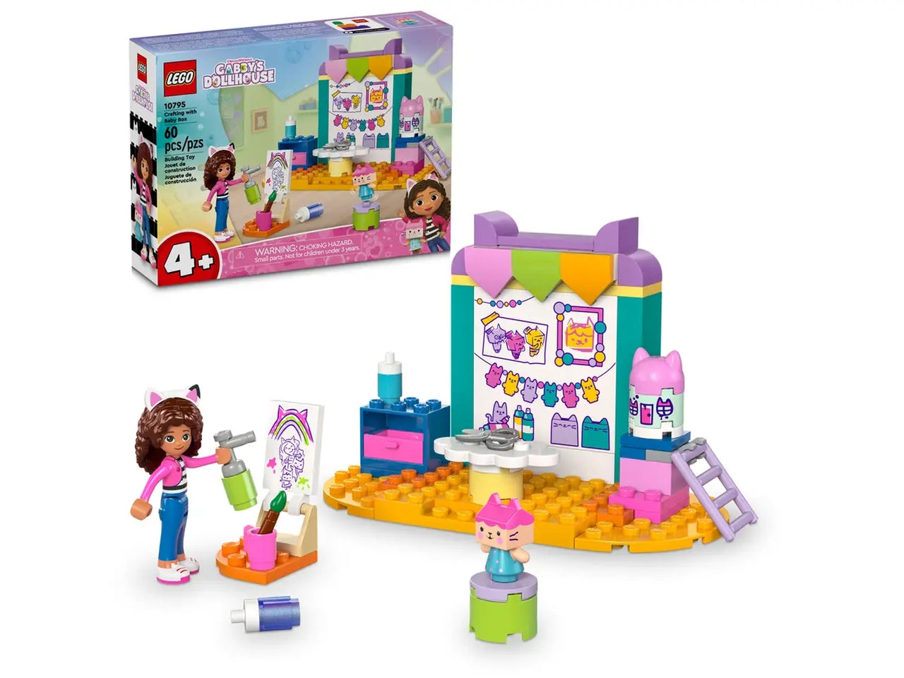 Lego Gabby's Dollhouse Creazioni con Baby, set costruzioni in scatola da 60 pezzi, per bambina di 4+ anni 10795