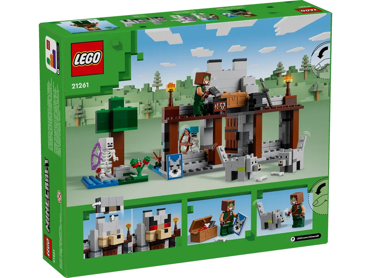 Lego Minecraft il castello del lupo, set costruzioni in scatola da 312 pezzi, per bambini di 8+ anni 21261