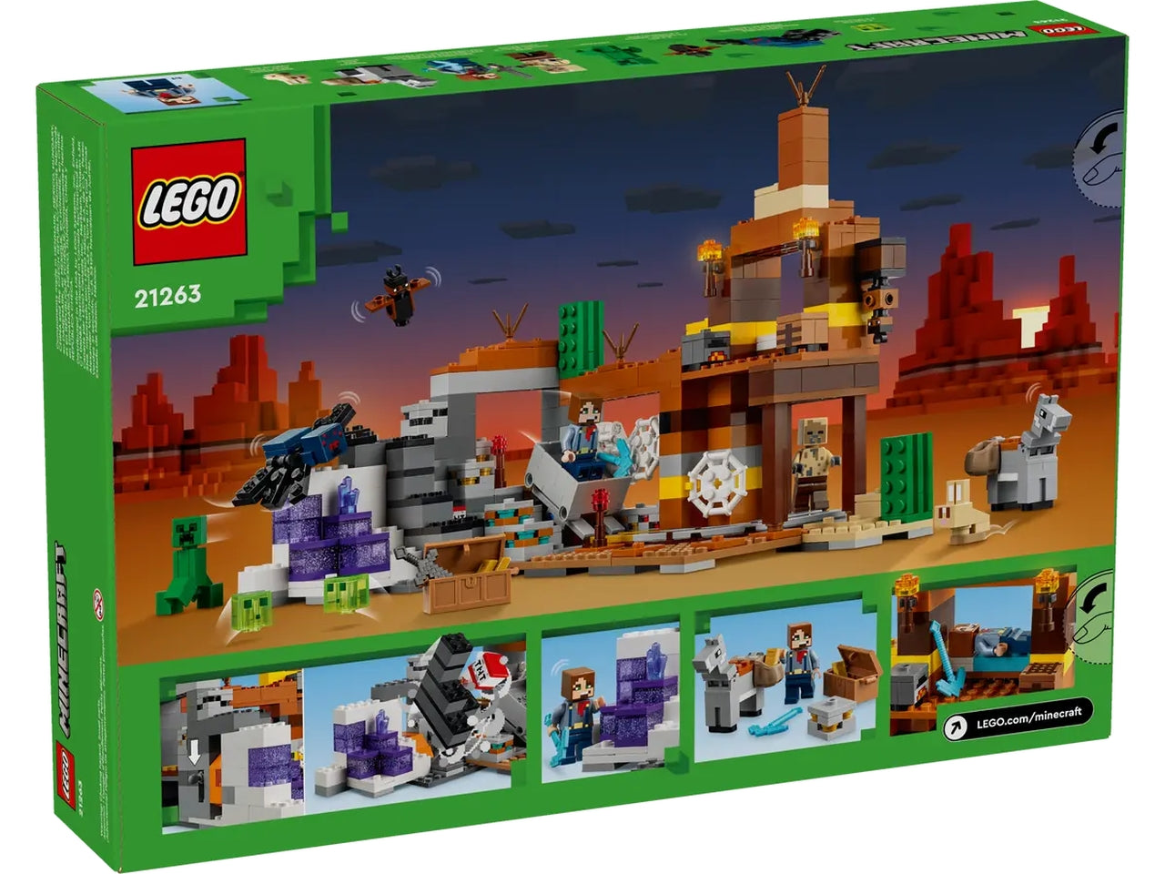 Lego Minecraft la miniera delle Badlands, set costruzioni in scatola da 538 pezzi per bambini di 8+ anni 21263