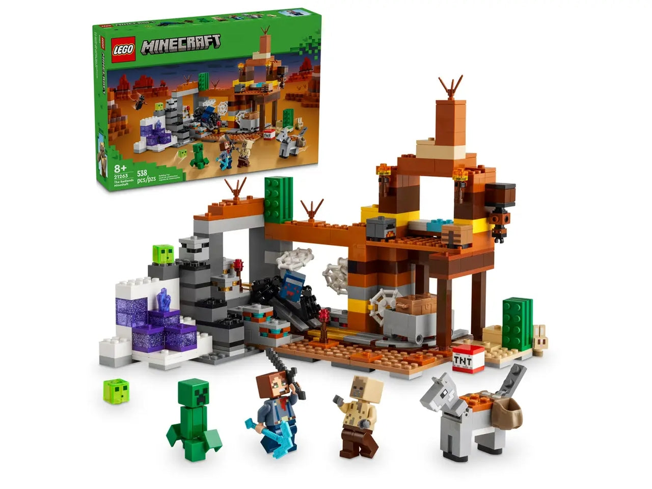 Lego Minecraft la miniera delle Badlands, set costruzioni in scatola da 538 pezzi per bambini di 8+ anni 21263