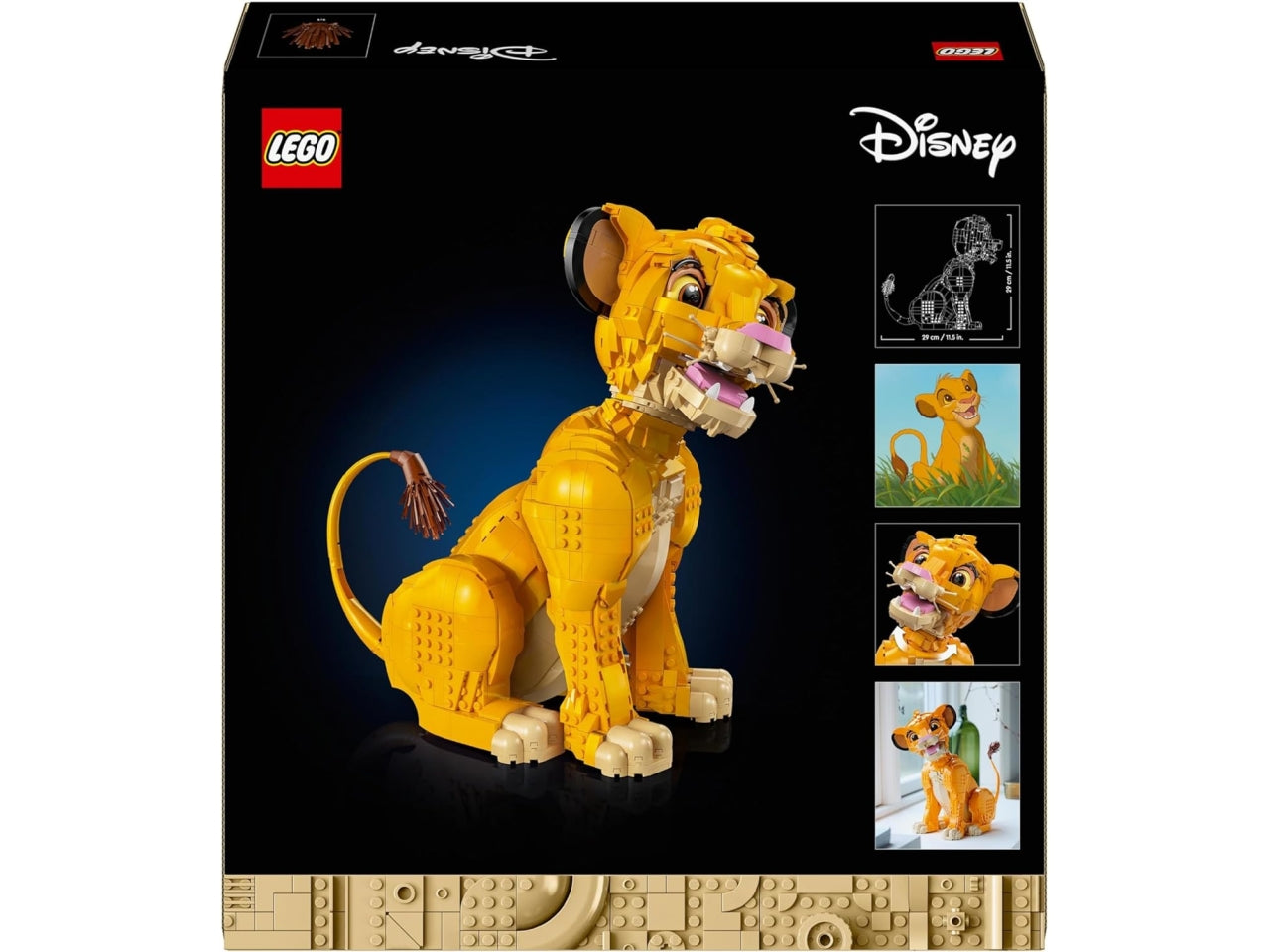 Lego Disney Giovane Simba, Re Leone in scatola da 1445 pezzi per ragazzi dai 18+ anni, 43247