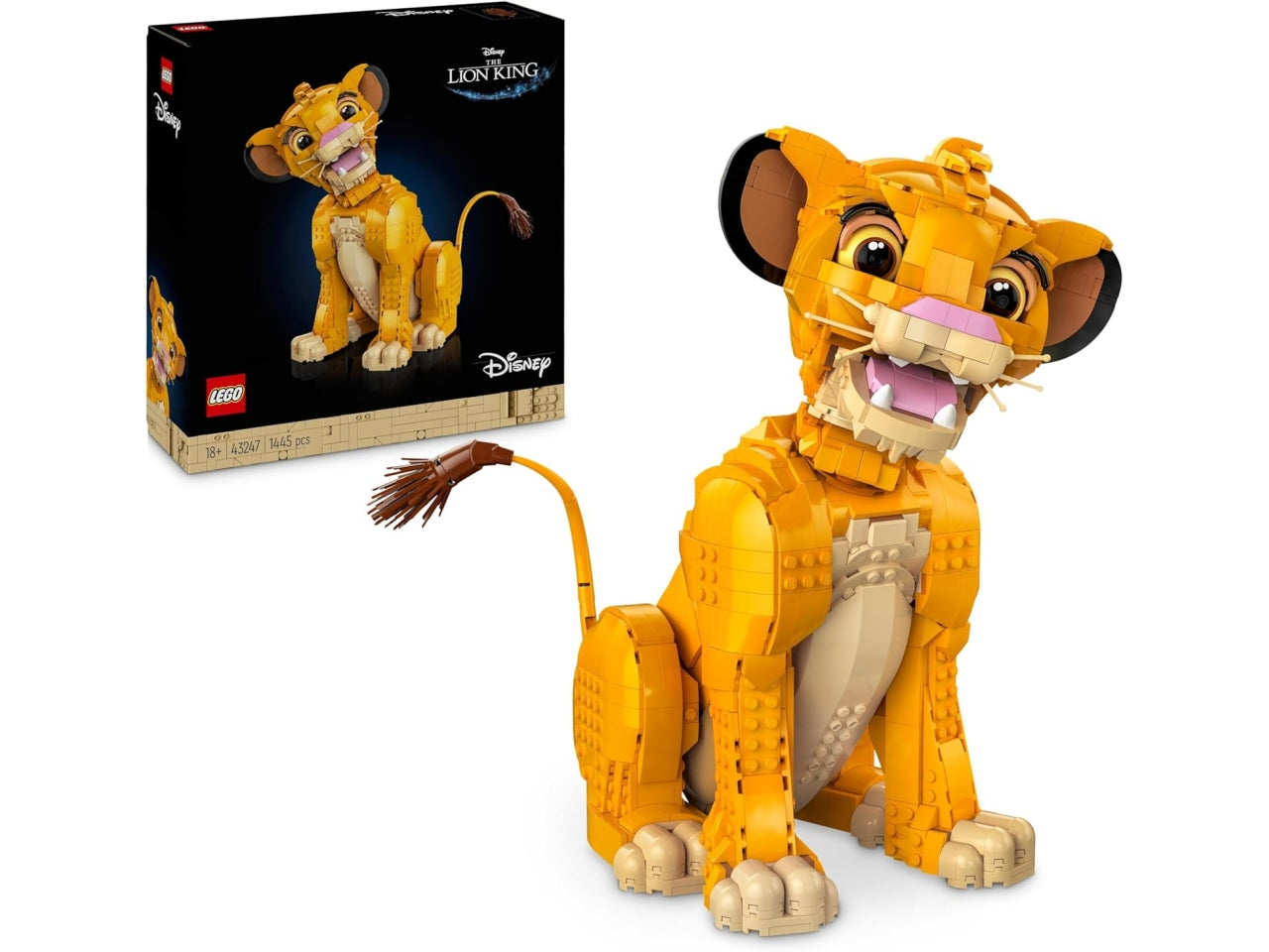 Lego Disney Giovane Simba, Re Leone in scatola da 1445 pezzi per ragazzi dai 18+ anni, 43247