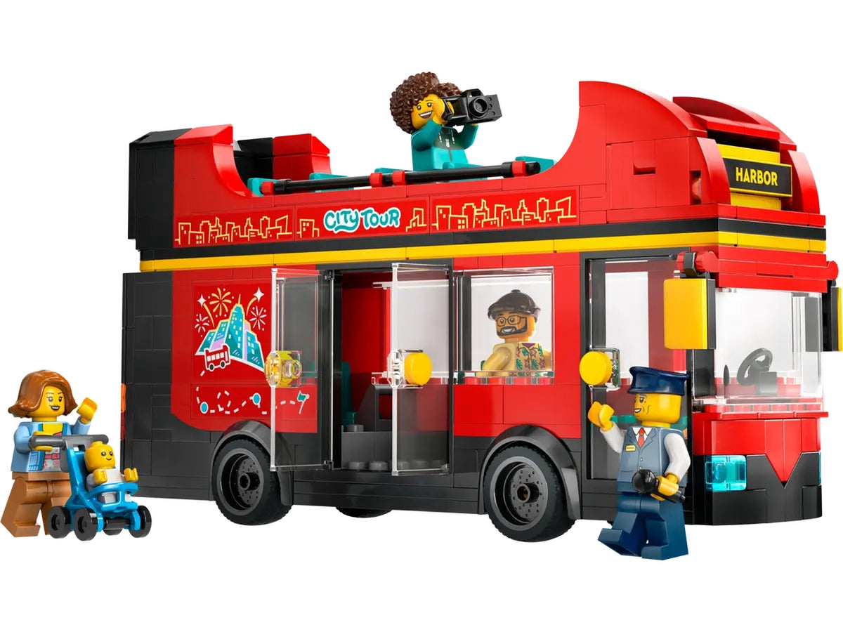 Lego City Great Vehicles Autobus Turistico rosso a due piani, set di costruzioni in scatola da 384 pezzi, 7+ anni 60407