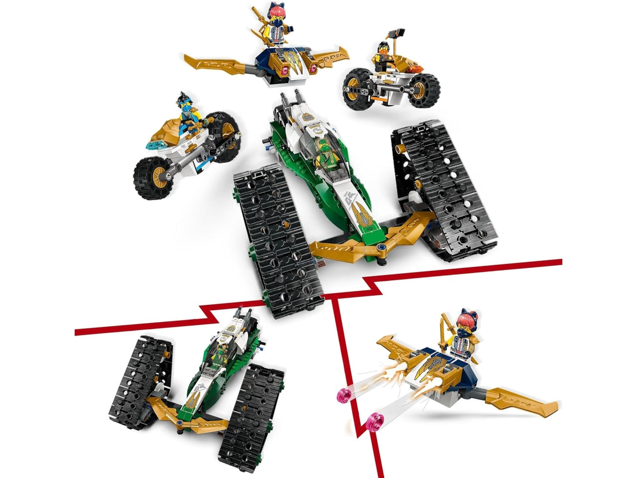 Lego Ninjago Cingolato del team Ninja, set di costruzioni in scatola da 576 pezzi, per ragazzi 9+ anni 71820