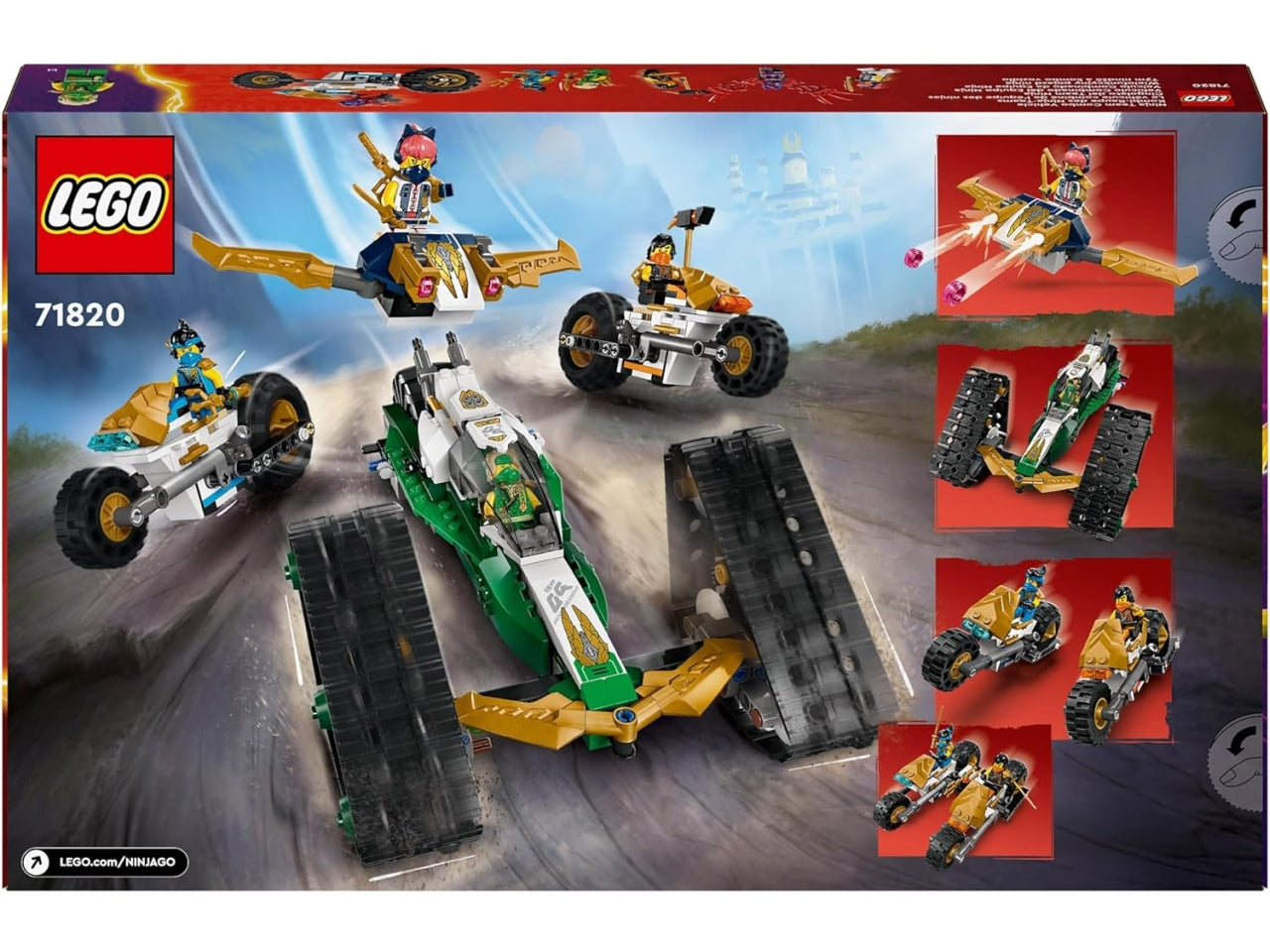 Lego Ninjago Cingolato del team Ninja, set di costruzioni in scatola da 576 pezzi, per ragazzi 9+ anni 71820