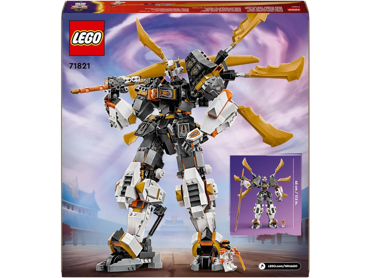 Lego Ninjago Mech Drago titanio di Cole, set di costruzioni in scatola da 1055 pezzi, per ragazzi 12+ anni 71821