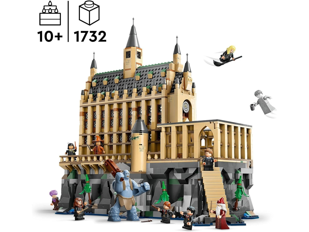 Lego Harry Potter Castello di Hogwarts sala grande,set di costruzioni in scatola 1732 pezzi, perragazzi 10+ anni 76435