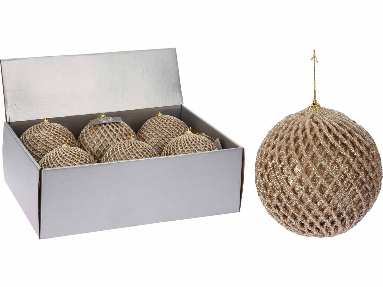 Sfera rete d.12cm champagne