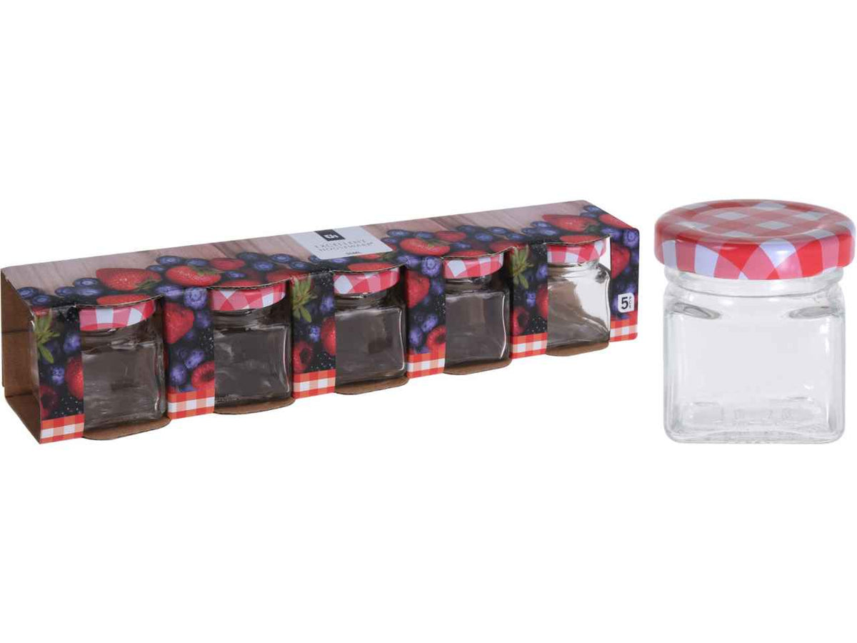 Barattoli in vetro 50ml - la confezione comprende 5 barattoli