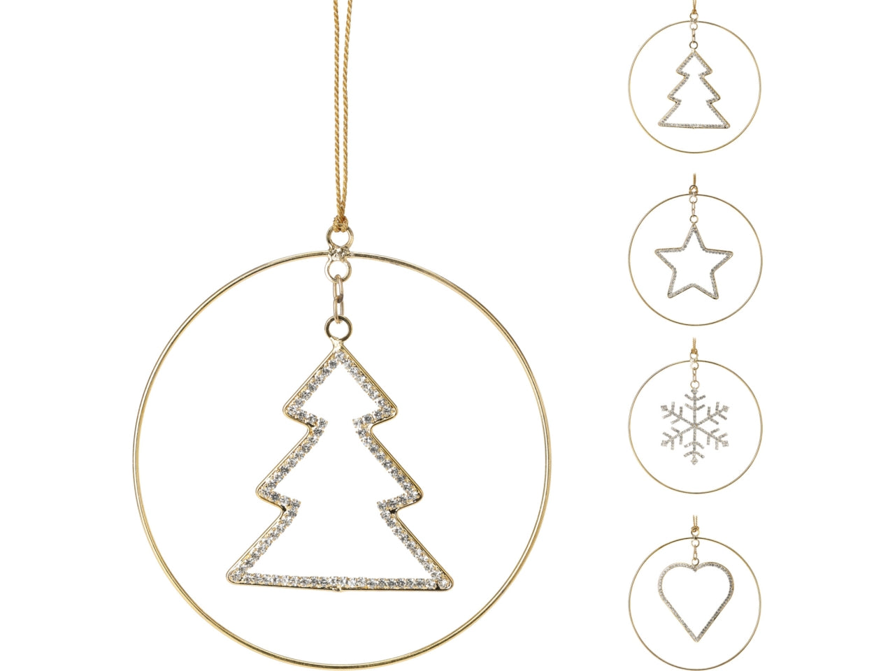 Pendente decorativo gioiello 12cm in 4 assortimenti oro