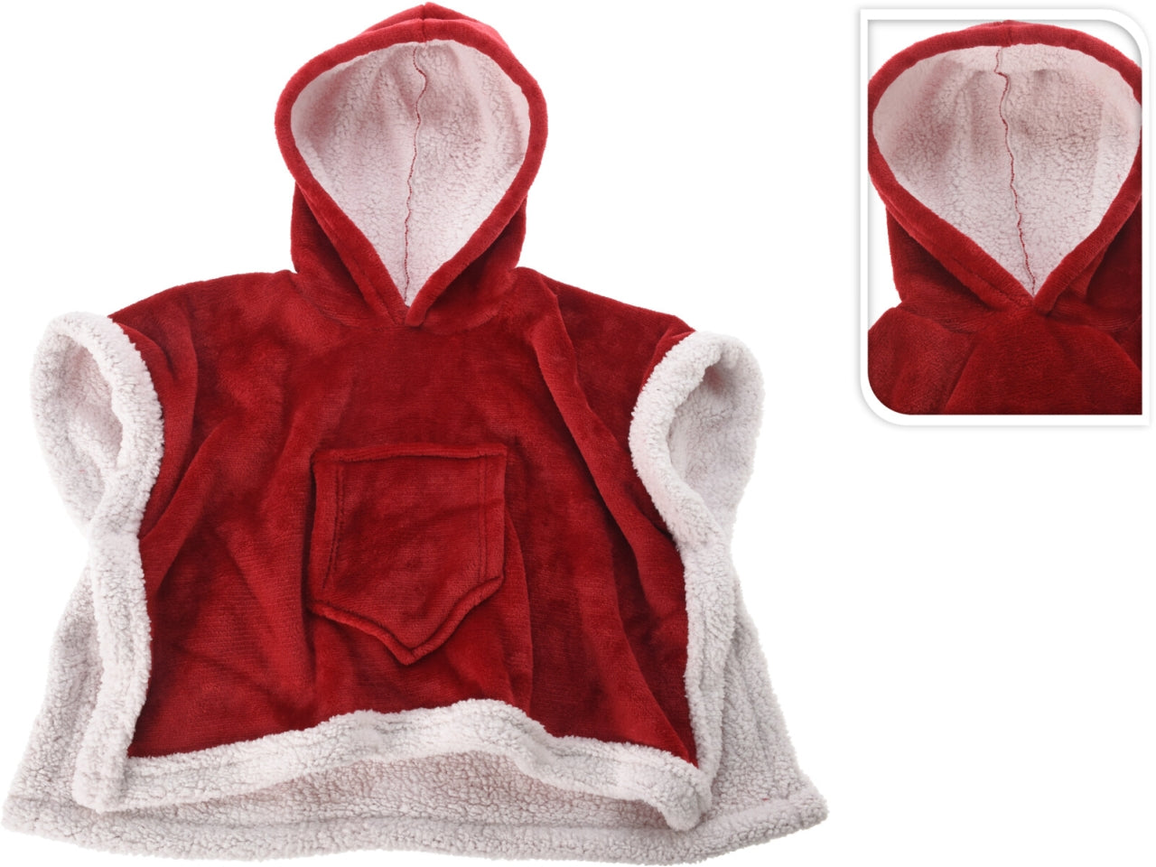 Poncho natalizio 100x70cm rosso