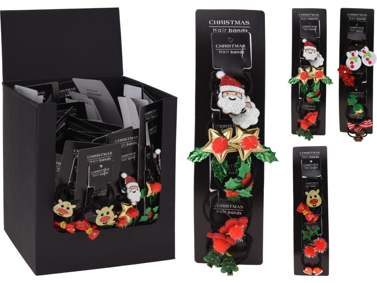 Elastico per capelli natalizio la confezione contiene 5 elastici in 3 assortimenti
