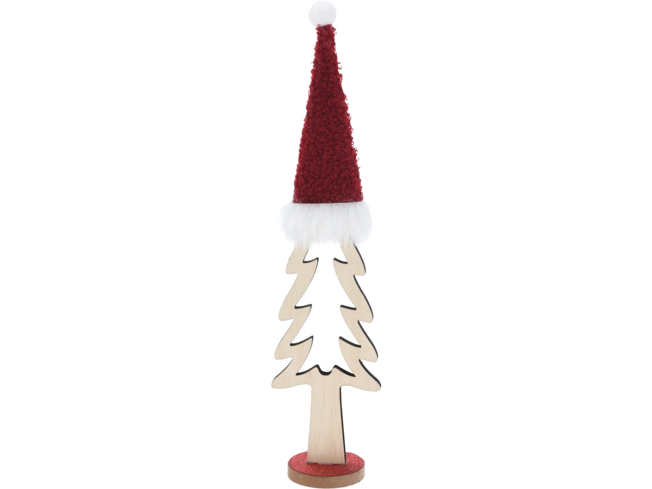 Alberello di natale decorativo con cappello 33cm in 2 assortimenti
