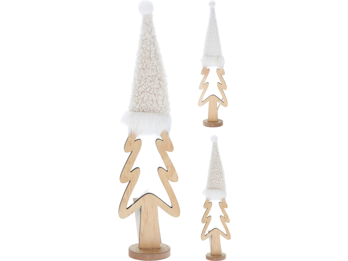 Alberello di natale decorativo con cappello 33cm in 2 assortimenti