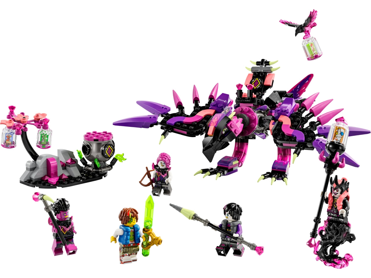 LEGO® DREAMZzz - Collezione libera lâimmaginazione e consente ai giovani sognatori di scegliere le proprie avventure mentre costruiscono creature e veicoli fantastici Le creature da incubo della Mai-Strega per i bambini dai 9 anni in su 71483
