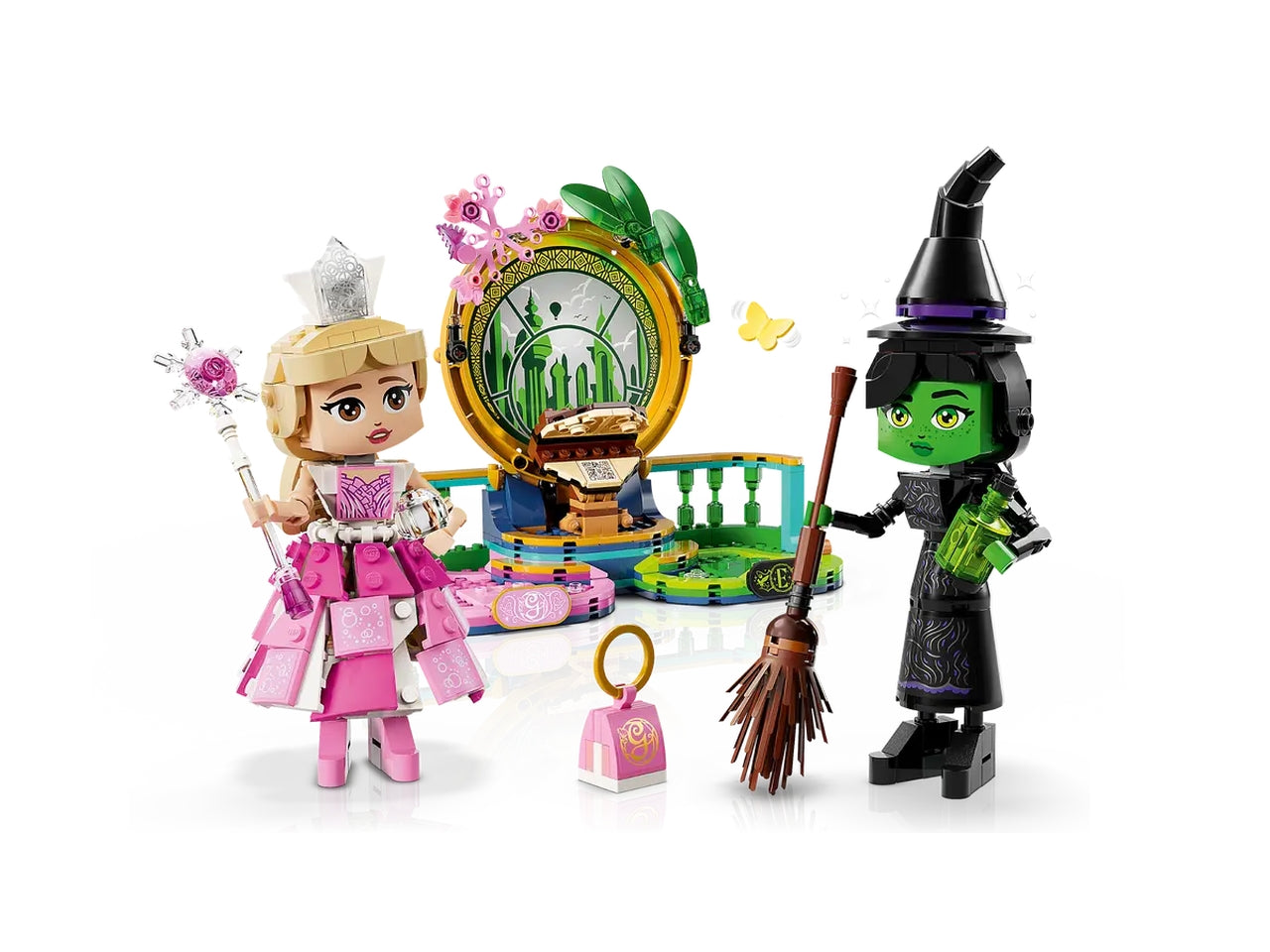 LEGO Wicked Personaggi di Elphaba e Glinda, Giochi di Fantasia per Bambine e Bambini da 10 Anni, 2 Figure da Costruire con Scopa Giocattolo, Borsa e Corona, Idea Regalo di Compleanno dal Film 75682