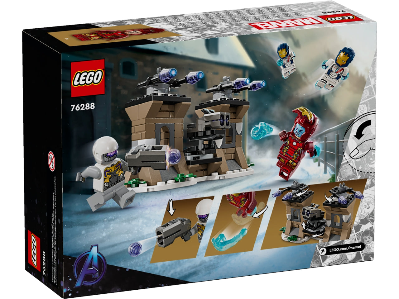 LEGO Marvel - Giocattolo di Iron Man costruibile: metti lâazione di Avengers: Age of Ultron dei Marvel Studios nelle mani dei bambini con il set Iron Man e Legione di ferro vs. Soldato Hydra per i bambini e le bambine dai 6 anni in su 76288