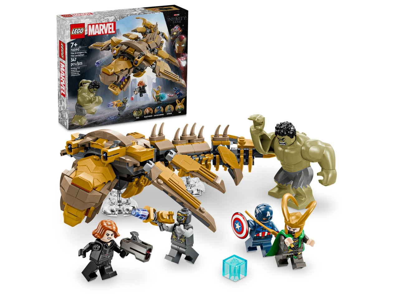 LEGO Marvel - Playset Avengers vs. Leviathan: questo set da collezione con supereroi per i bambini e le bambine dai 7 anni in su ricrea la scena della battaglia finale di Marvel: The Avengers dei Marvel Studios. 76290