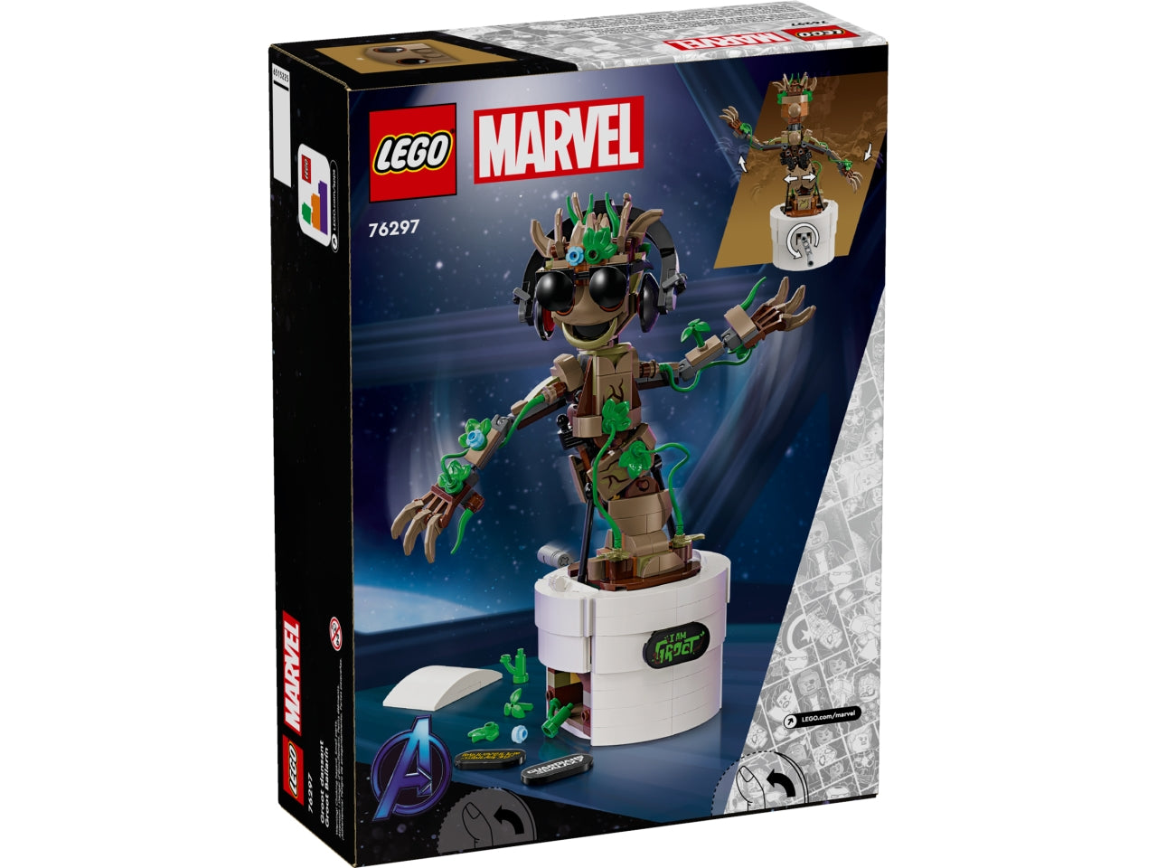 LEGO Marvel - Giocattolo animato di Groot costruibile per bambini: Groot ballerino è un regalo interattivo per i bambini e le bambine dai 10 anni in su 76297