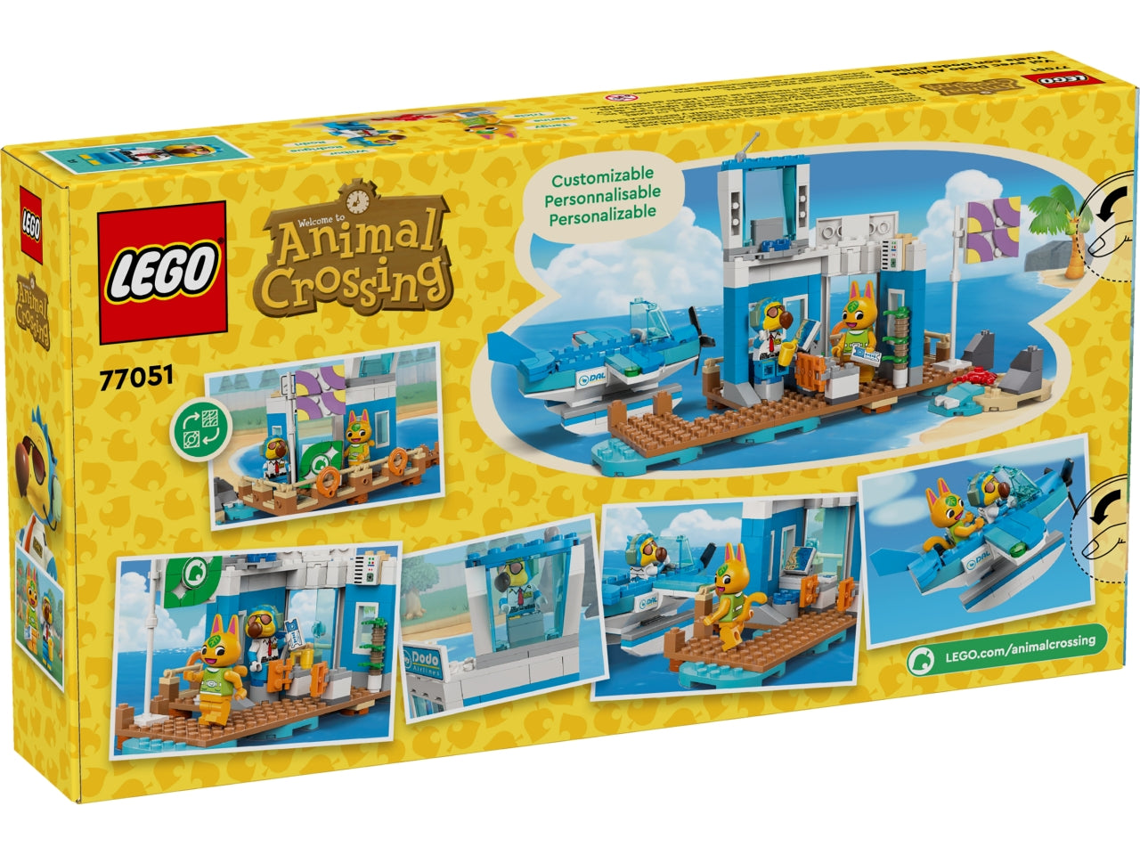 LEGO Animal Crossing - Set giocattolo con aeroporto costruibile: il playset In volo con la Dodo Airlines, dotato di torre di controllo e modello di molo, per bambini dai 7 anni in su con scene del videogioco Animal Crossing 77051