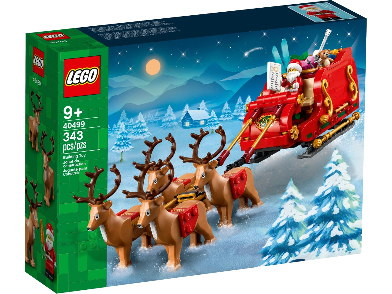 Lego lel seasons la slitta di babbo natale - 343 pezzi per bambini di età 9+ 40449