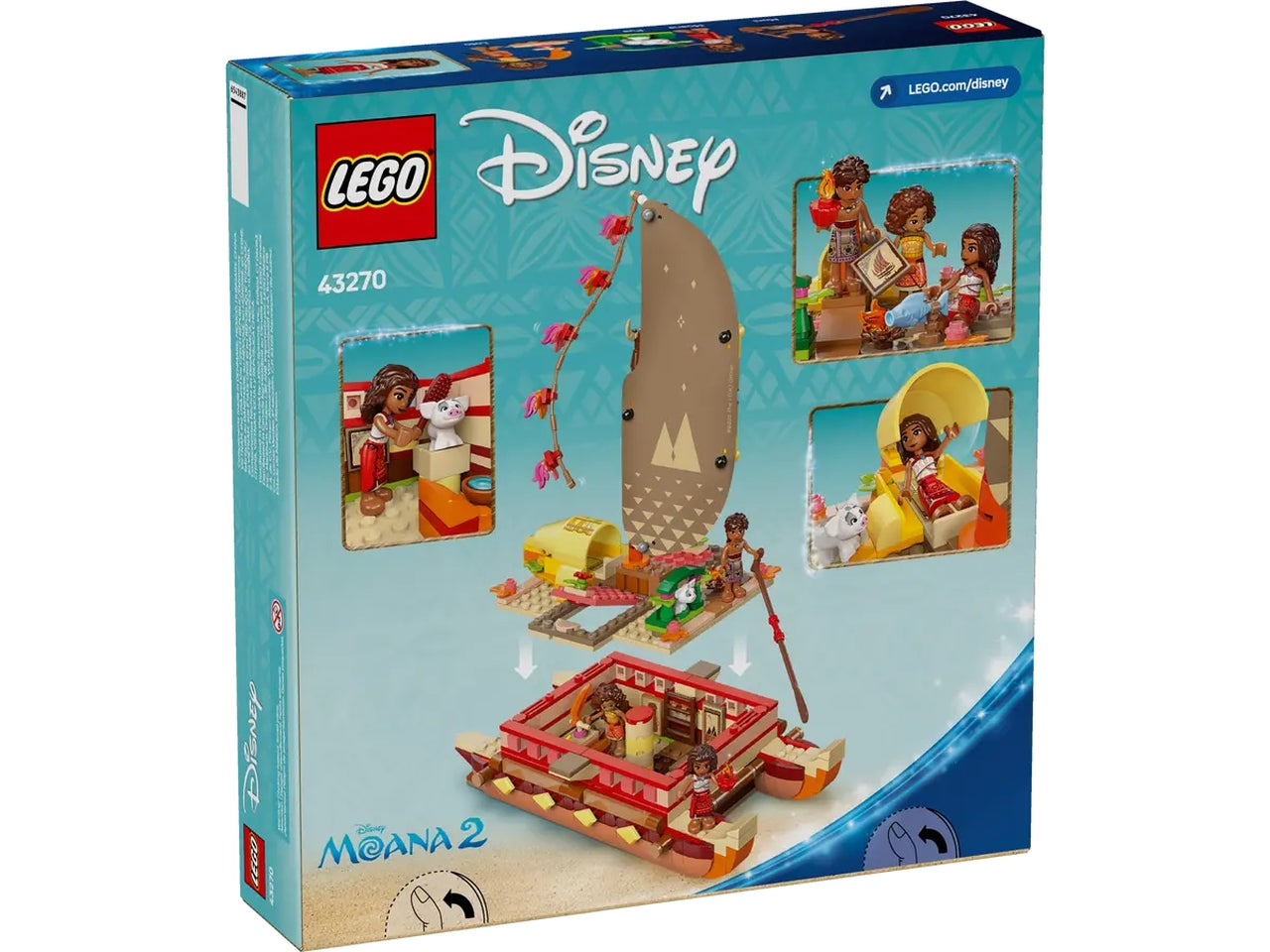Lego Disney princess la canoa di vaiana 529 pezzi per età 6+ 43270