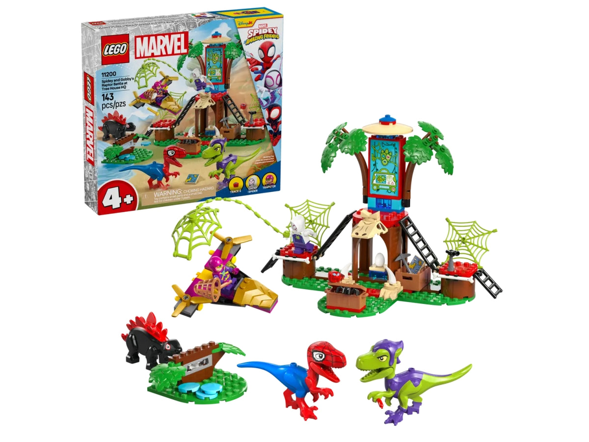Lego Spidey battaglia con il raptor al quartier generale sullâalbero di Spider-Man e gobby 143 pezzi per età 4+ 11200