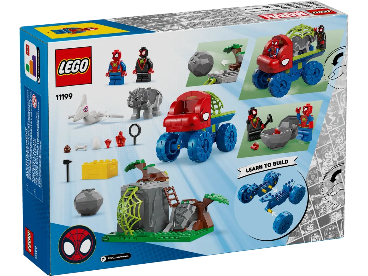 Lego Spidey team spidey: salvataggio su dino-ruspa 136 pezzi per età 4+ 11199