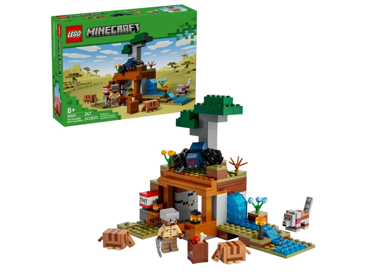 Lego Minecraft spedizione nella miniera dellâarmadillo 247 pezzi per età 8+ 21269