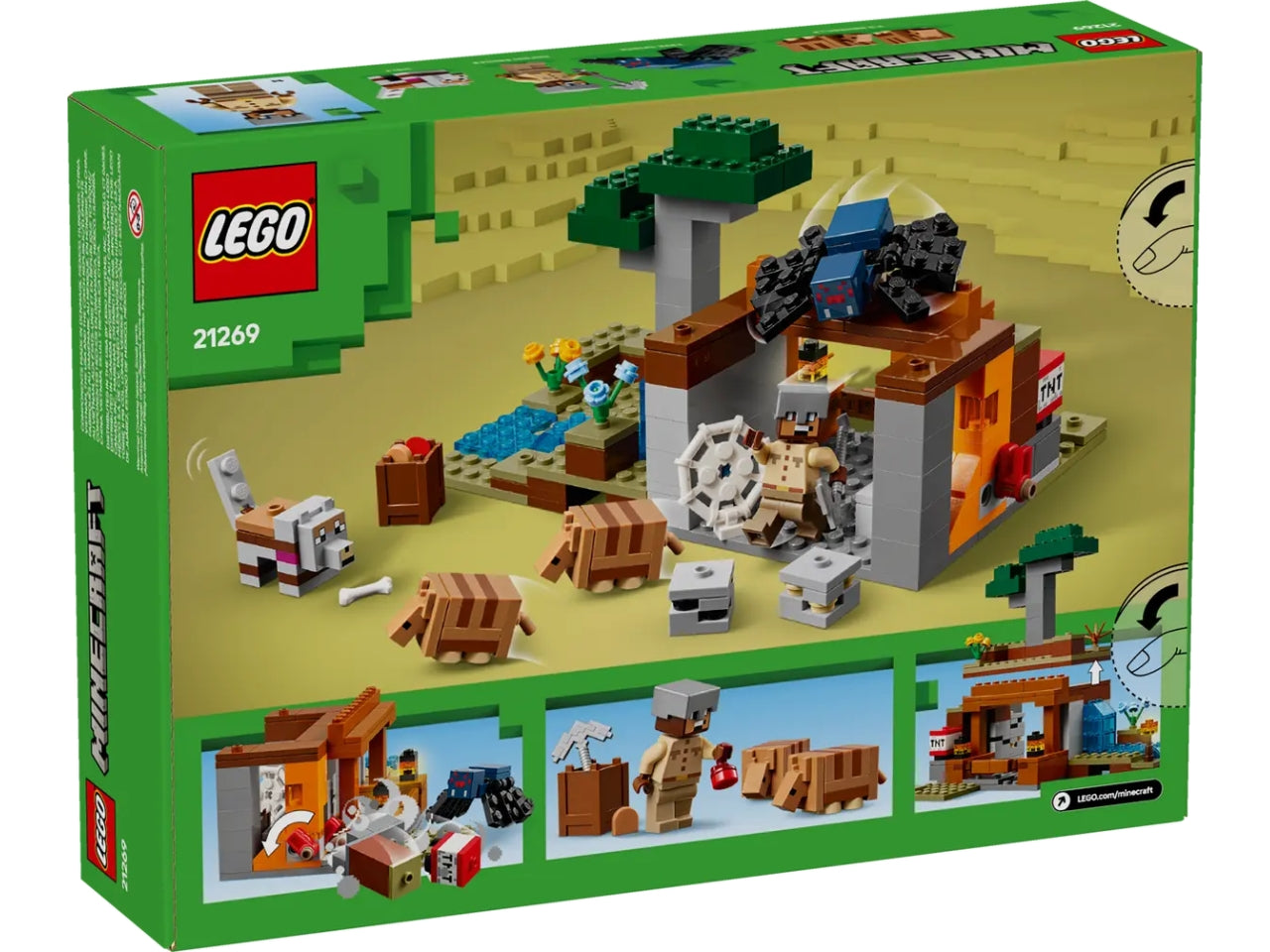 Lego Minecraft spedizione nella miniera dellâarmadillo 247 pezzi per età 8+ 21269