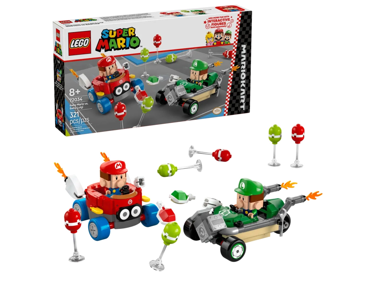 Lego Super Mario kart: baby mario vs baby luigi 321 pezzi per età 8+ 72034