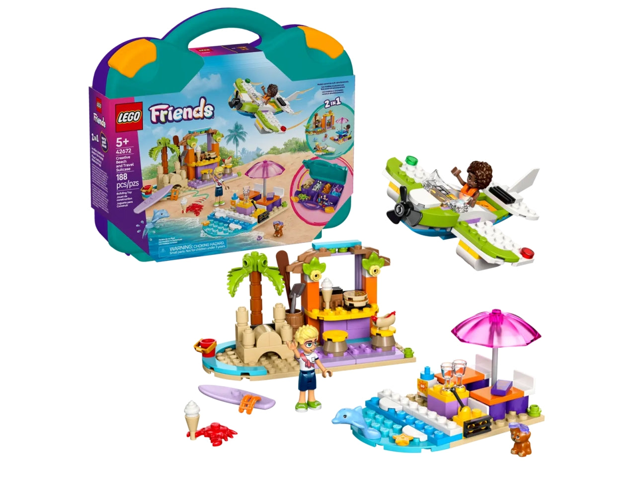 Lego Friends valigia creativa da spiaggia e da viaggio 188 pezzi per età 5+ 42672