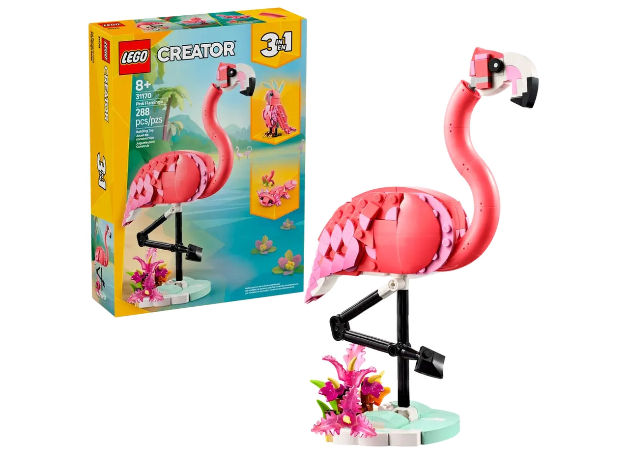 Lego Creator animali selvatici: fenicottero rosa 288 pezzi per età 8+ 31170