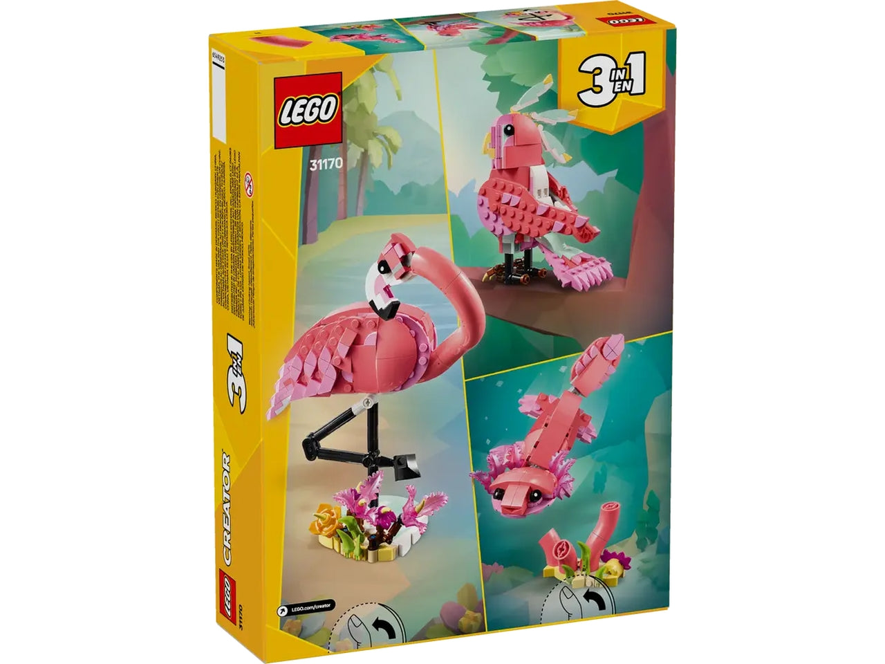 Lego Creator animali selvatici: fenicottero rosa 288 pezzi per età 8+ 31170