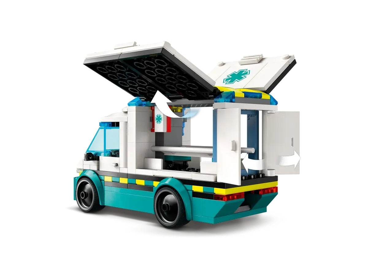 Lego City great vehicles ambulanza di emergenza 184 pezzi per età 5+ 60451