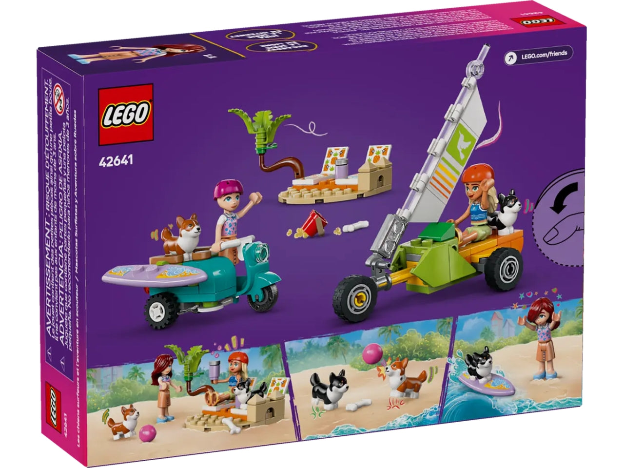 Lego Friends avventure canine su windskate e sidecar 113 pezzi per età 6+ 42641
