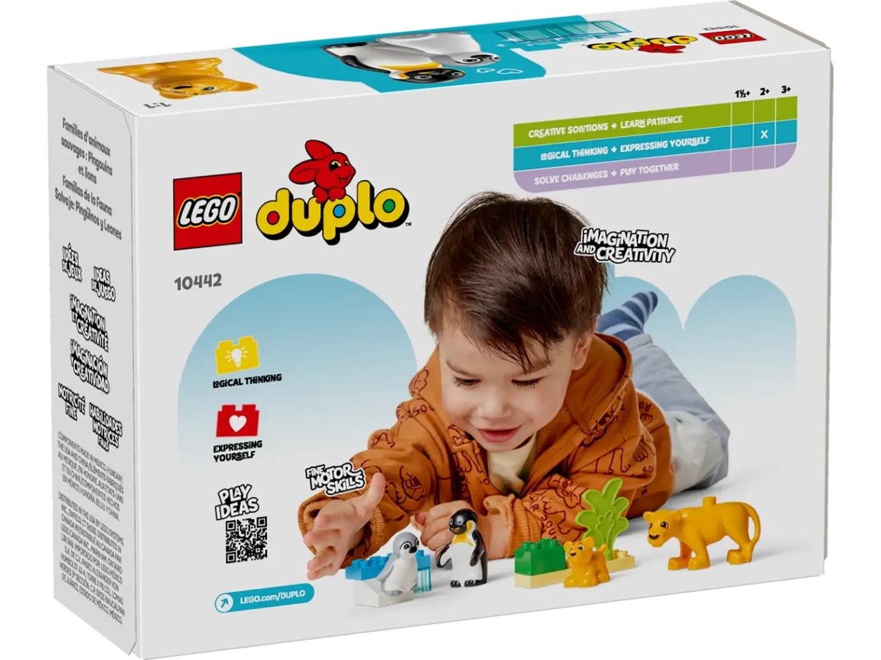 Lego Duplo town famiglie di animali: pinguini e leoni 10 pezzi per età 2+ 10442