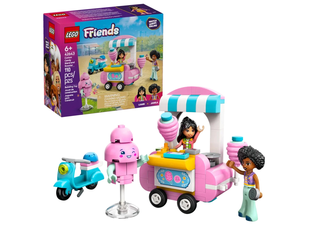 Lego Friends bancarella di zucchero filato e scooter 110 pezzi per età 6+ 42643